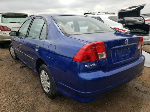 1HGES16344L024444 - 2004 HONDA CIVIC DX VP أزرق صورة 3
