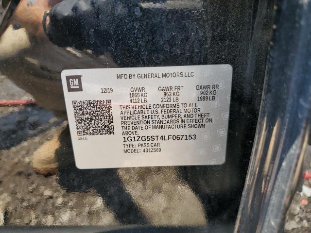 1G1ZG5ST4LF067153 - 2020 CHEVROLET MALIBU RS 黑色 照片 12