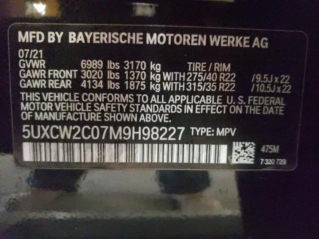 5UXCW2C07M9H98227 - 2021 BMW X7 XDRIVE40I BLACK photo 13