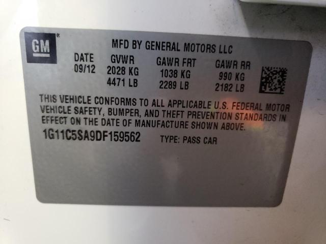 1G11C5SA9DF159562 - 2013 CHEVROLET MALIBU 1LT 白色 照片 12