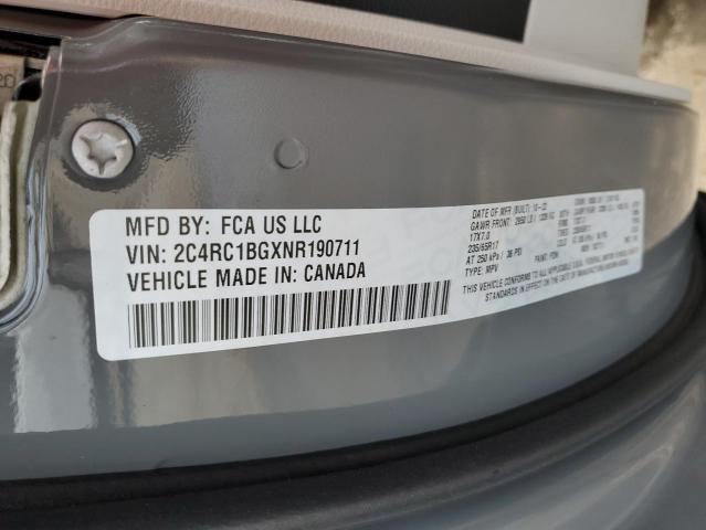 2C4RC1BGXNR190711 - 2022 CHRYSLER PACIFICA TOURING L Արծաթագույն լուսանկար 13