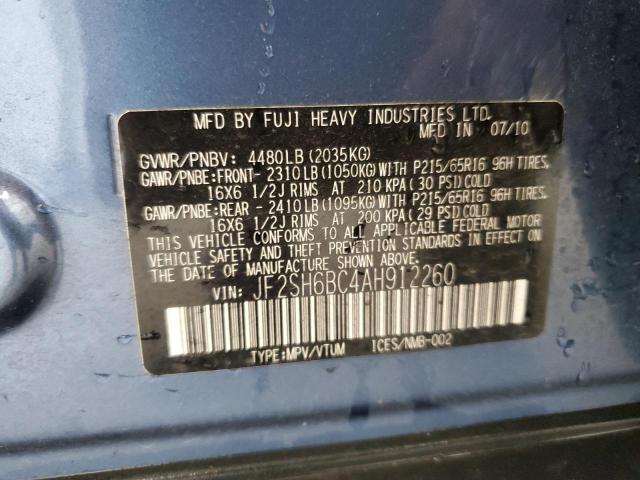 JF2SH6BC4AH912260 - 2010 SUBARU FORESTER XS Blau Foto 13