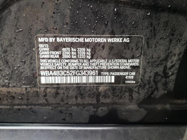 WBA4B3C52FG343961 - 2015 BMW 435 XI GRAN COUPE BLUE photo 12