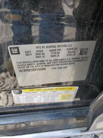 1G1ZF5E73CF150090 - 2012 CHEVROLET MALIBU 3LT შავი ფოტო 13