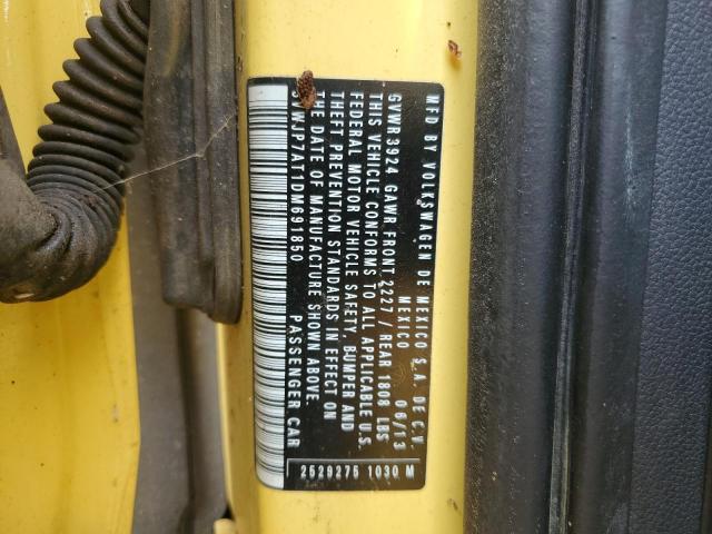 3VWJP7AT1DM691850 - 2013 VOLKSWAGEN BEETLE YELLOW photo 13