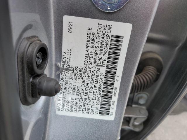 19XFC2F89ME004197 - 2021 HONDA CIVIC SPORT 银色 照片 12