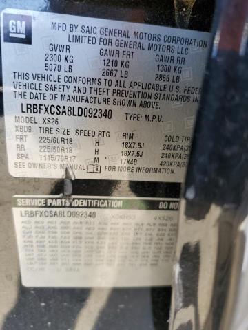 LRBFXCSA8LD092340 - 2020 BUICK ENVISION ESSENCE Қара фото 12