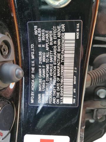 SHHFK7H90JU230087 - 2018 HONDA CIVIC SPORT TOURING BLACK photo 12