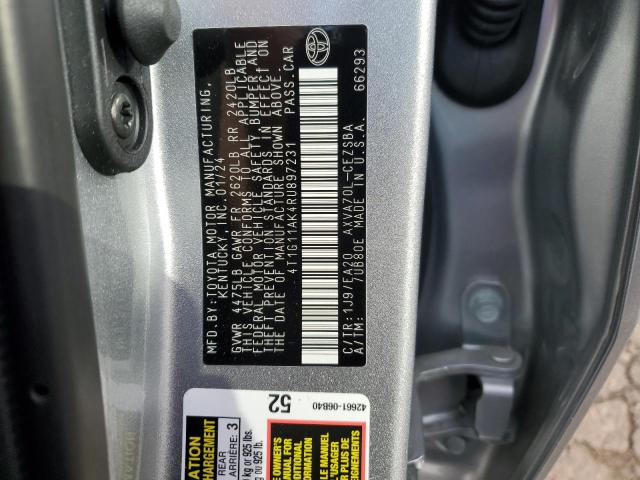 4T1G11AK4RU897231 - 2024 TOYOTA CAMRY SE NIGHT SHADE SILVER photo 12
