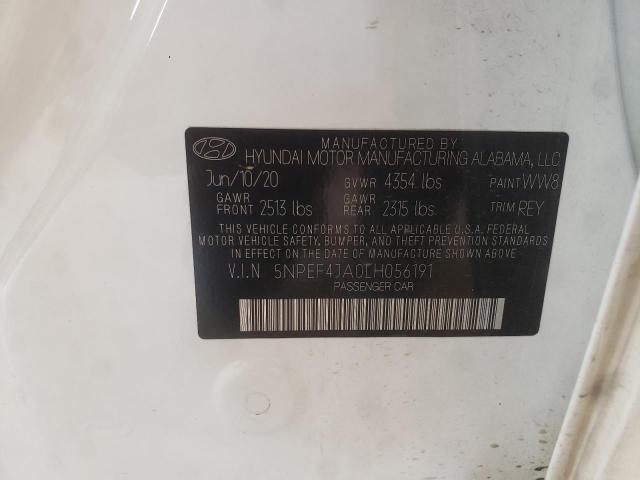 5NPEF4JA0LH056191 - 2020 HYUNDAI SONATA SEL WHITE photo 13