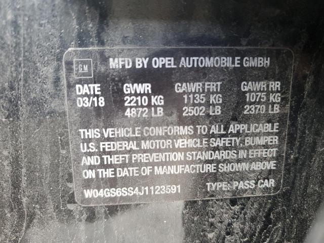W04GS6SS4J1123591 - 2018 BUICK REGAL GS BLACK photo 12