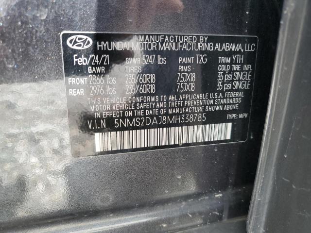 5NMS2DAJ8MH338785 - 2021 HYUNDAI SANTA FE SEL BLACK photo 14