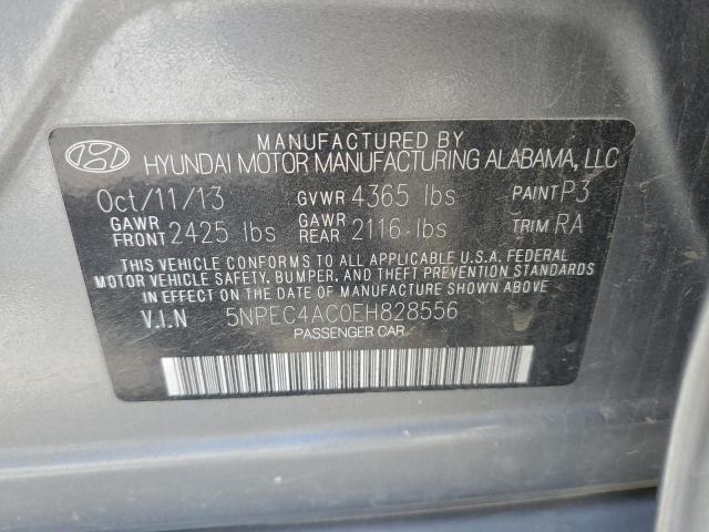 5NPEC4AC0EH828556 - 2014 HYUNDAI SONATA SE GRAY photo 12