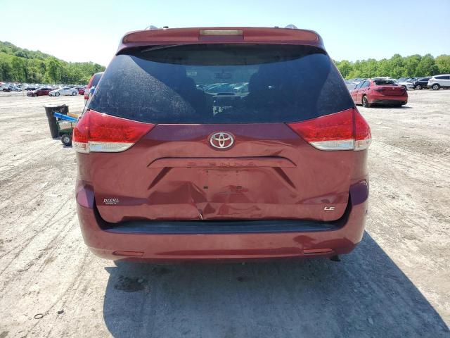 5TDKK3DC2CS210013 - 2012 TOYOTA SIENNA LE BURGUNDY photo 6