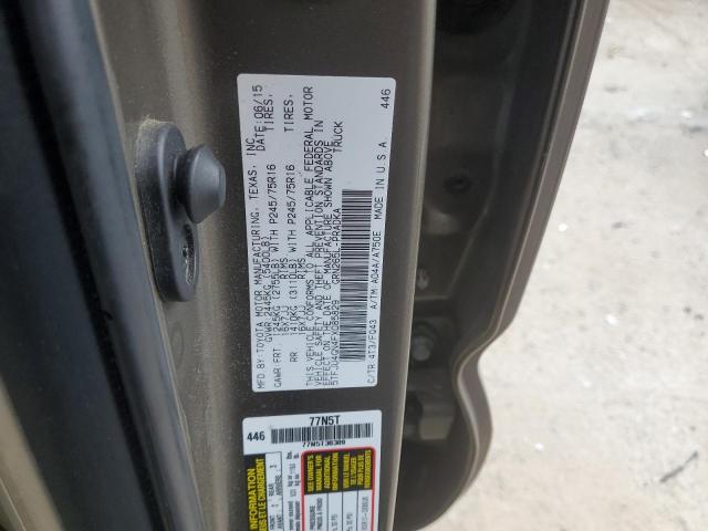 5TFJU4GN4FX085829 - 2015 TOYOTA TACOMA DOUBLE CAB PRERUNNER BROWN photo 12