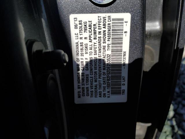 19XFB2F52DE253532 - 2013 HONDA CIVIC LX ნაცრისფერი ფოტო 12