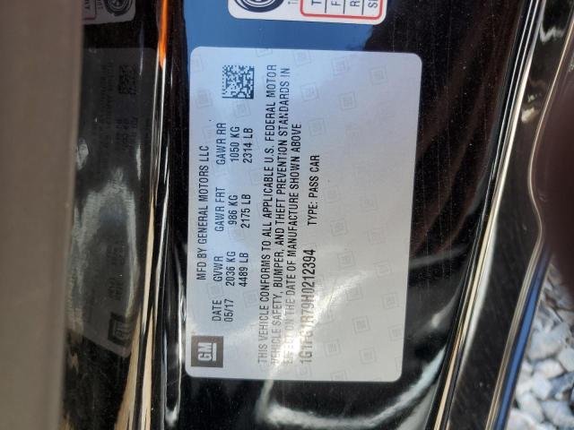 1G1FG1R79H0212394 - 2017 CHEVROLET CAMARO SS BLACK photo 12