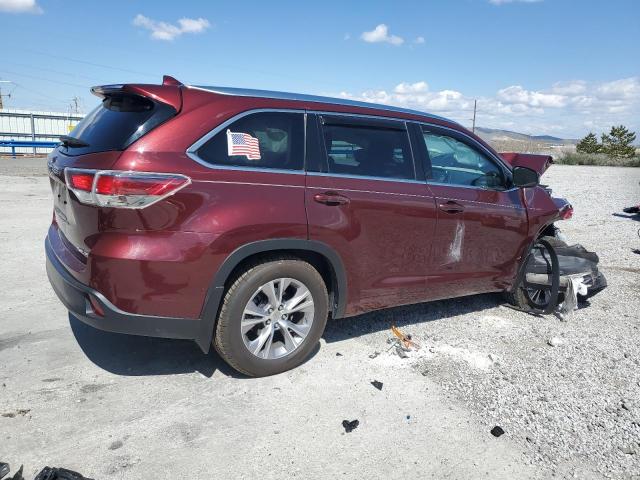 5TDJKRFHXFS212670 - 2015 TOYOTA HIGHLANDER XLE RED photo 3