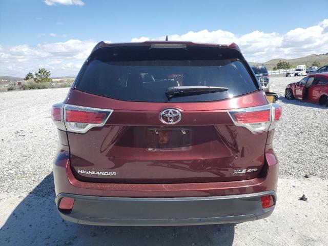 5TDJKRFHXFS212670 - 2015 TOYOTA HIGHLANDER XLE RED photo 6