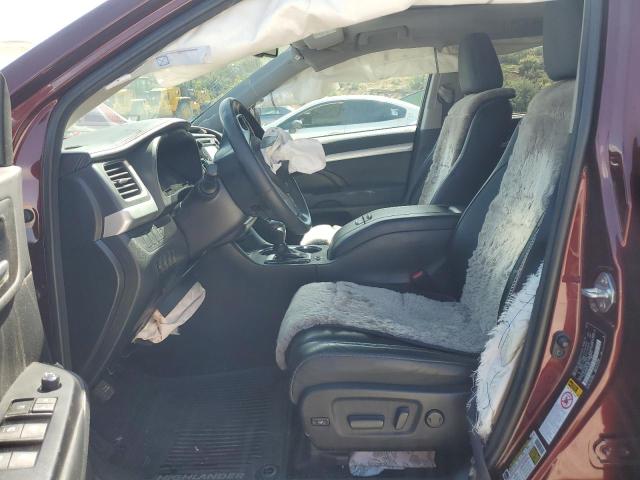 5TDJKRFHXFS212670 - 2015 TOYOTA HIGHLANDER XLE RED photo 7