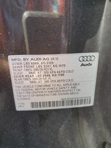 WA1DGAFE2CD010428 - 2012 AUDI Q7 PRESTIGE CHARCOAL photo 12