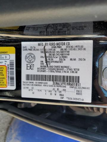 3LN6L5F91HR601851 - 2017 LINCOLN MKZ RESERVE 黑色 照片 13