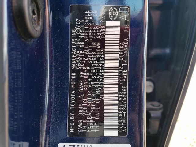 2T1KR32E58C705659 - 2008 TOYOTA COROLLA MA XR BLUE photo 13