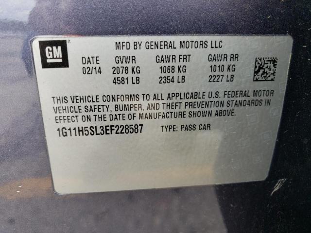 1G11H5SL3EF228587 - 2014 CHEVROLET MALIBU LTZ ლურჯი ფოტო 13