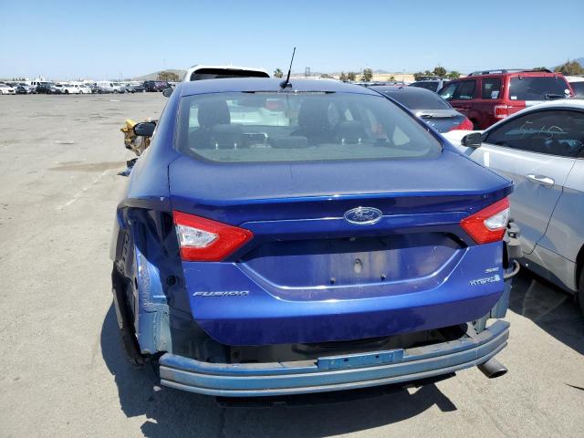 3FA6P0LU3GR173628 - 2016 FORD FUSION SE HYBRID BLUE photo 6