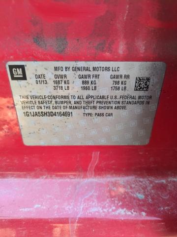 1G1JA5SH3D4164691 - 2013 CHEVROLET SONIC LS RED photo 12