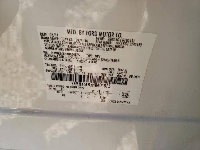 2FMHK6C85HBA04875 - 2017 FORD FLEX SEL WHITE photo 14