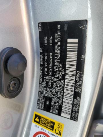 5TDJKRFH1FS216509 - 2015 TOYOTA HIGHLANDER XLE SILVER photo 13