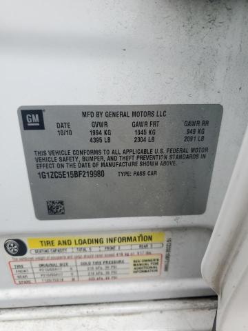 1G1ZC5E15BF219980 - 2011 CHEVROLET MALIBU 1LT 白色 照片 12