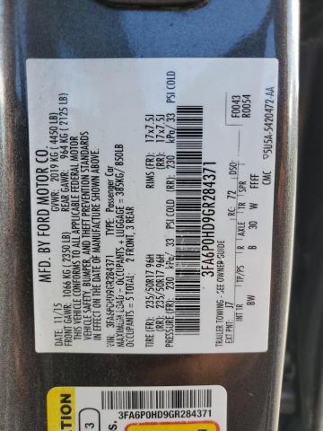 3FA6P0HD9GR284371 - 2016 FORD FUSION SE CHARCOAL photo 13