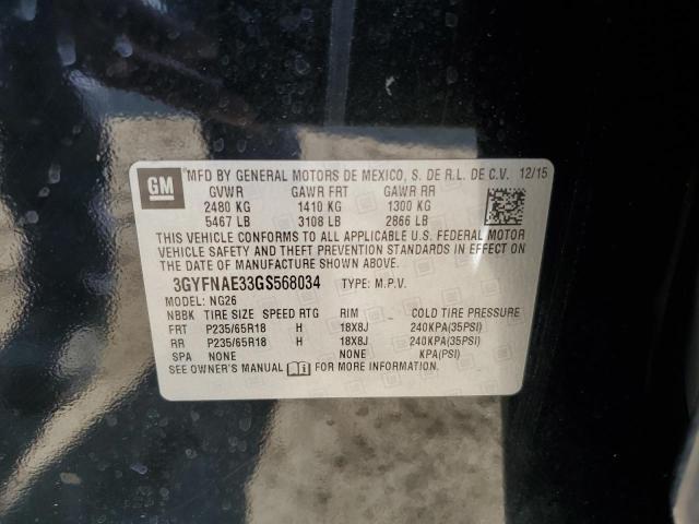 3GYFNAE33GS568034 - 2016 CADILLAC SRX BLACK photo 13