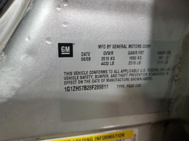 1G1ZH57B28F289811 - 2008 CHEVROLET MALIBU 1LT ვერცხლისფერი ფოტო 12