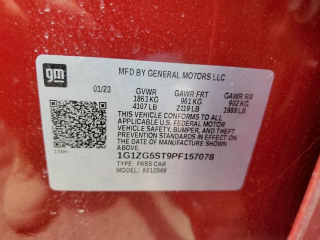 1G1ZG5ST9PF157078 - 2023 CHEVROLET MALIBU RS RED photo 12