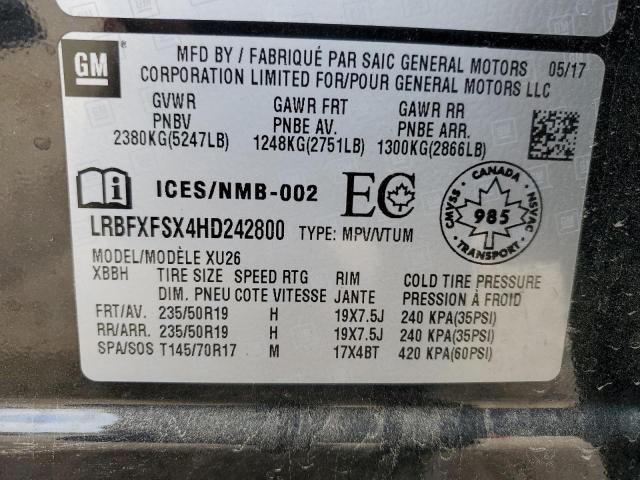 LRBFXFSX4HD242800 - 2017 BUICK ENVISION PREMIUM II Qara foto 13