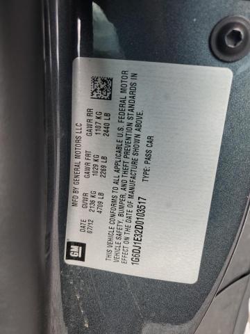 1G6DJ1E32D0103517 - 2013 CADILLAC CTS PERFORMANCE COLLECTION Gris foto 12