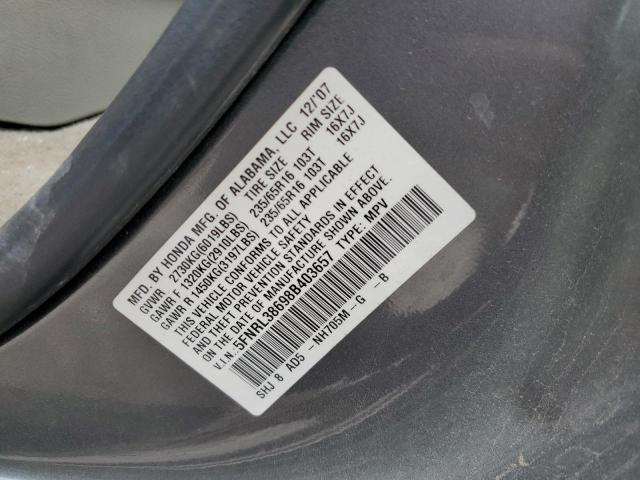 5FNRL38698B403657 - 2008 HONDA ODYSSEY EXL SILVER photo 13