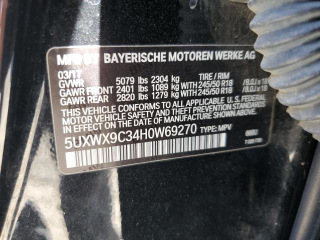 5UXWX9C34H0W69270 - 2017 BMW X3 XDRIVE28I BLACK photo 12