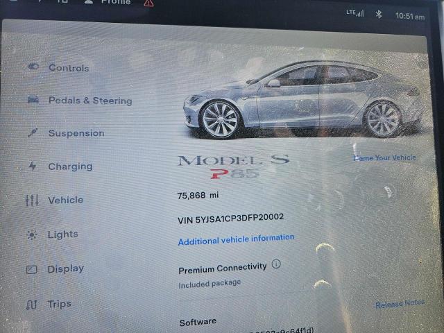 5YJSA1CP3DFP20002 - 2013 TESLA MODEL S ვერცხლისფერი ფოტო 8