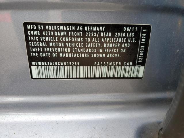 WVWDB7AJ6CW015289 - 2012 VOLKSWAGEN GOLF BLUE photo 13