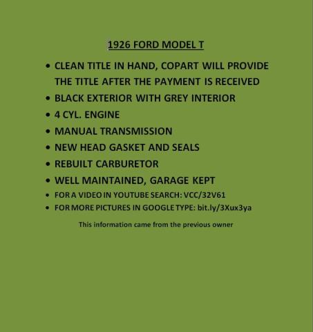 13727924 - 1926 FORD MODEL T Czarny zdjęcie 13