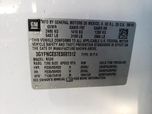 3GYFNCE37ES687312 - 2014 CADILLAC SRX PERFORMANCE COLLECTION Ақ фото 13