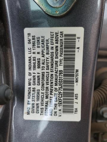 19XFC2F75JE031769 - 2018 HONDA CIVIC EX 石墨色 照片 13