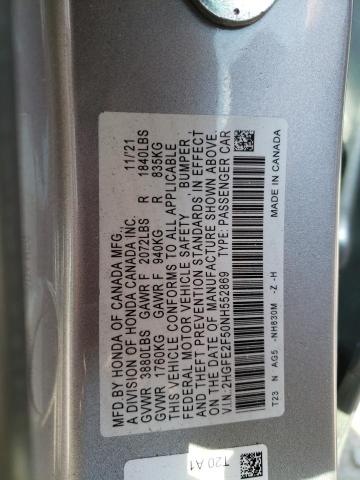 2HGFE2F50NH552869 - 2022 HONDA CIVIC SPORT 银色 照片 13