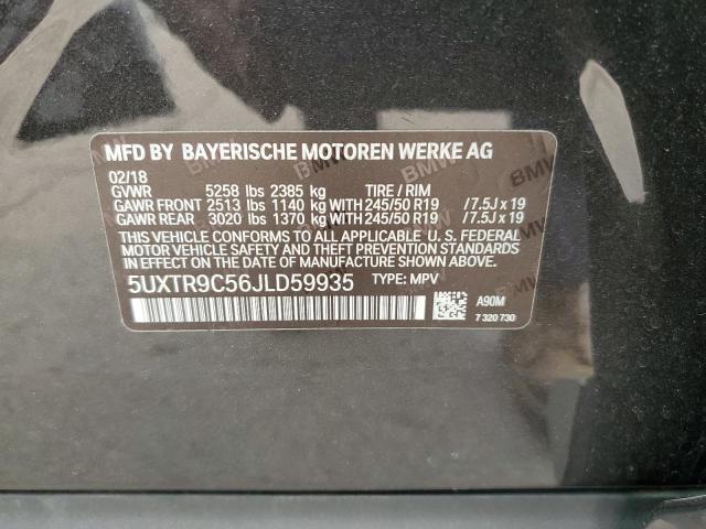 5UXTR9C56JLD59935 - 2018 BMW X3 XDRIVE30I BLACK photo 12