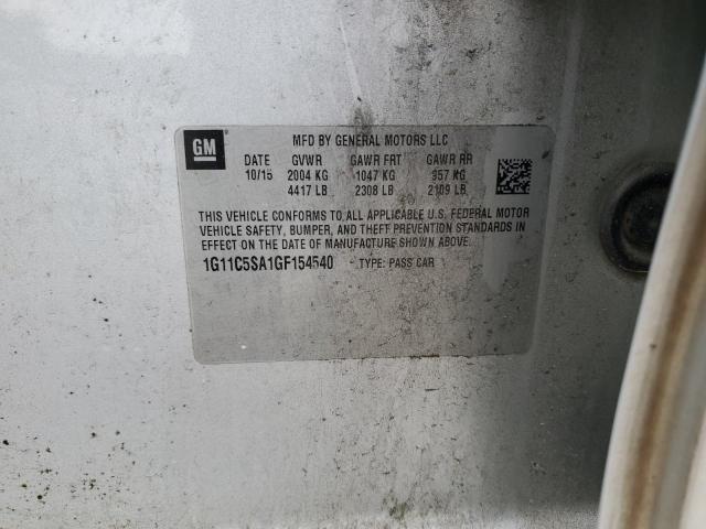 1G11C5SA1GF154540 - 2016 CHEVROLET MALIBU LIM LT SILVER photo 12