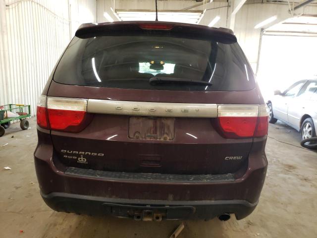 1C4RDJDG1CC198146 - 2012 DODGE DURANGO CREW BURGUNDY photo 6